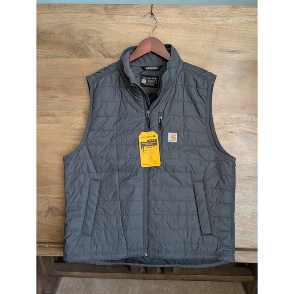 Carhartt Other - NWT Carhartt Vest Mens L Dark Gray Sleeveless Rain Defender Relaxed Fit Zip Up